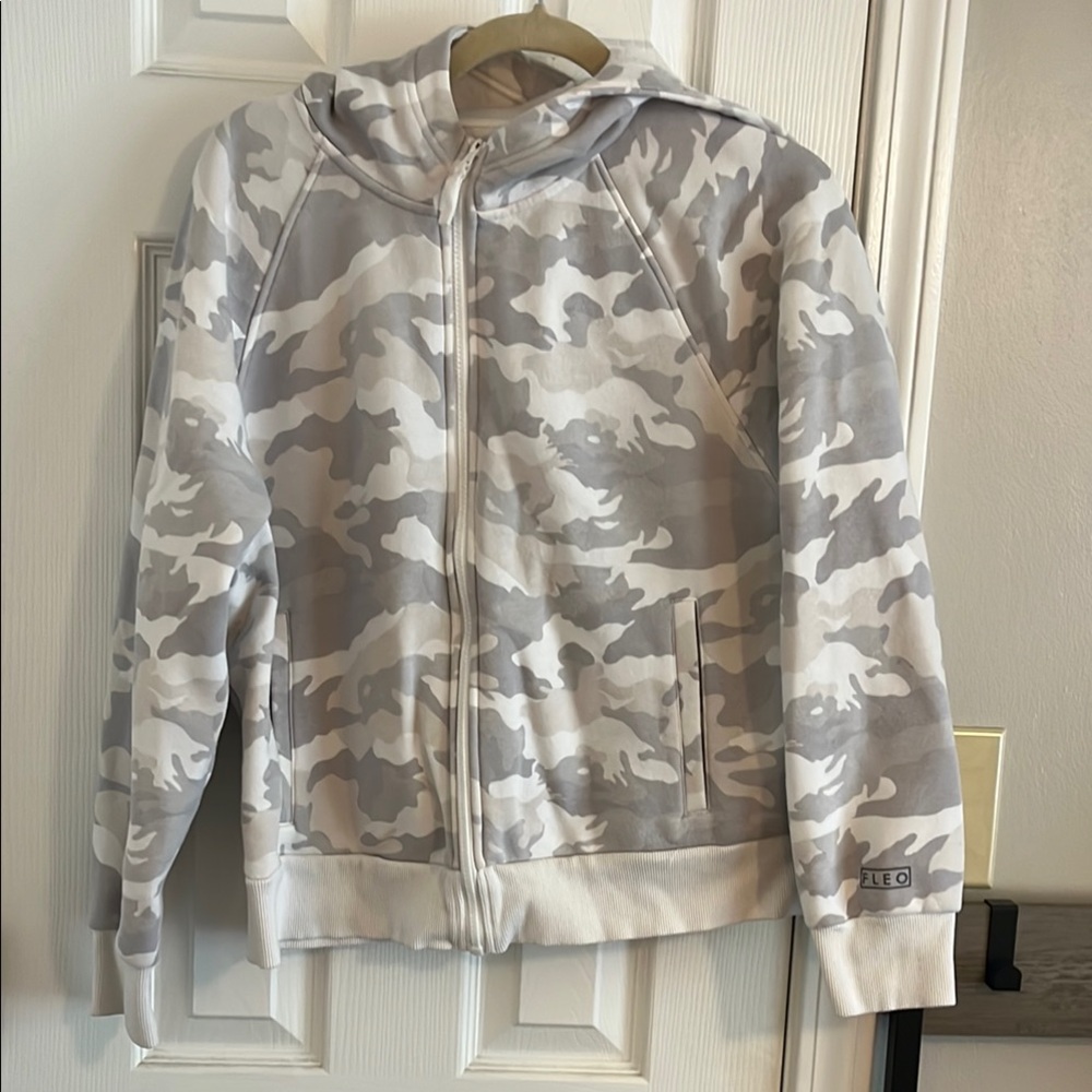 Fleo Gray and Cream Camo Hoodie
